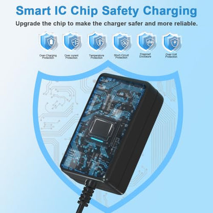 15V 3A Power Supply Charger AC/DC Adapter, 45W Switching Power Adapter with 5.5mm x 2.5mm/2.1mm DC Plug for Bluetooth Speaker, Security Camera, Projector