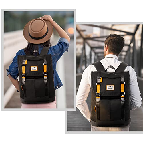 YAMTION 17" Laptop Backpack College Bookbag High School Backpack for Girls & Boys Teenagers,Backpack Business Laptop Knapsack with USB Charging Port for Women & Men - color: Black