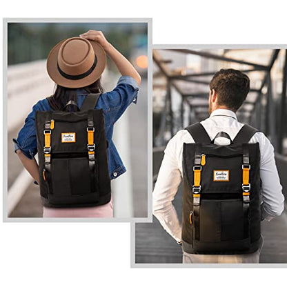 YAMTION 17" Laptop Backpack College Bookbag High School Backpack for Girls & Boys Teenagers,Backpack Business Laptop Knapsack with USB Charging Port for Women & Men - color: Black
