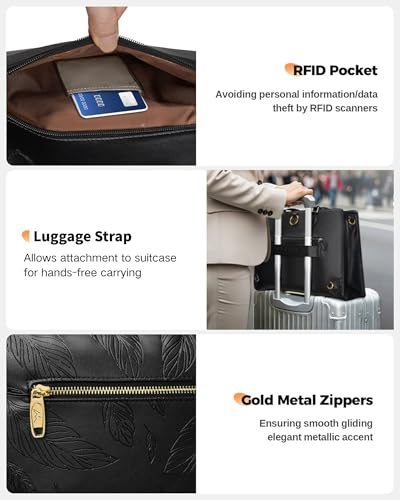 MATEIN Convertible Briefcase Backpack for Women, 15.6 Inch Leather Tote Bag | Fits 15.6" Laptop, 3 in 1 Purse Shoulder Teacher Bag, 2 pcs set, Waterproof, Accordion File Organizer, for Work College