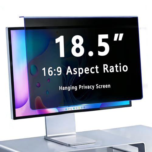 Hanging Privacy Screen Filter for 18.5" 16:9 Widescreen Computer Monitor, Anti-Peep & Blue Light Blocking, ±30° Privacy Shield, Eye Protection for Office & Data Security (18.5"16:09 (425×250mm)) - size: 18.5"16:09 (425×250mm)