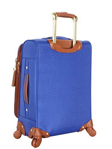 steve madden Designer Luggage Collection - Lightweight Softside Expandable Suitcase for Men & Women - Durable 20 Inch Carry On Bag with 4-Rolling Spinner Wheels, Global Blue, 20in, Spinner - color: Global Blue, size: 20 inches