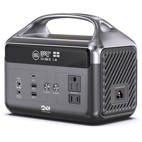 DaranEner Portable Power Station, 192Wh LiFePO4 Battery Backup Solar Generator with w/2 300W (Peak 600W) AC Outlets, USB-C PD 60W Fast Charge, Power Bank for Camping, Outdoor, Home,Emergency - color: Grey