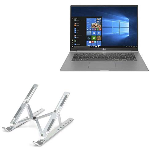 BoxWave Stand and Mount Compatible with LG Gram (17Z990) (17 in) - Compact QuickSwitch Stand, Portable Multi Angle Viewing Foldable Riser - Metallic Silver