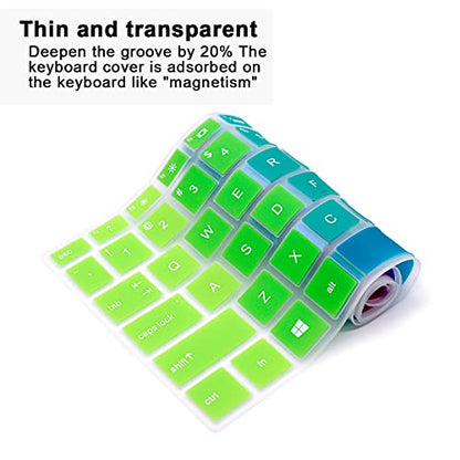 English Silicone Keyboard Cover for HP Envy x360 15.6''Series /2020 2019 Pavilion 15/Pavilion x360 15.6" Series/Envy 17 17.3" Series/Laptop 15t 17t 17-ca0011nr 17-by0040nr,Rainbow - color: Rainbow
