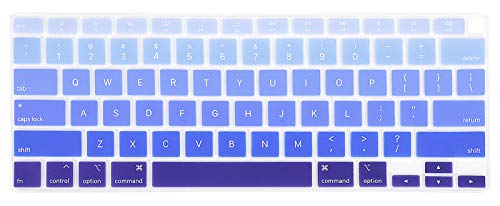 Se7enline Compatible with MacBook Air Keyboard Cover 13 inch 2018/2019/2020/2021/2022/2023/2024 Soft Protector for MacBook Air 13-Inch Touch ID M1 A2337/A2179 US Layout, Gradient Blue - color: Gradient Blue