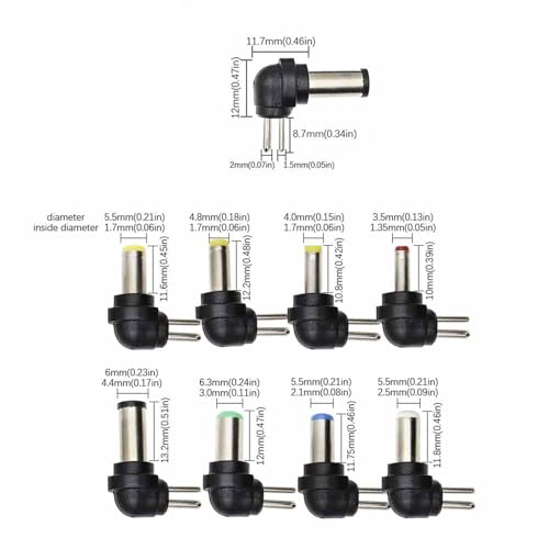 8PCS Universal For Notebook Laptop AC DC Power Supply Charger Adapter Tips Jack Connector For Charging Plug For Tablets PC