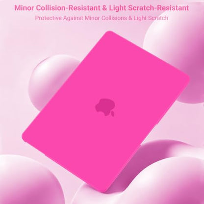 MOSISO Compatible with MacBook Air 13 inch Case M5 2026 M4 M3 M2 2025-2022 | A3449 A3240 A3113 A2681, Hard Shell&Keyboard Cover&Screen Film&Pouch for MacBook Air 13.6 inch Case, Bright Rose - color: Bright Rose