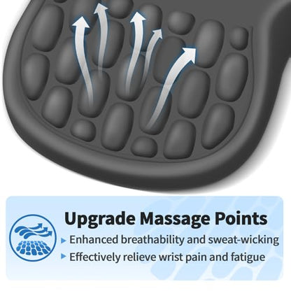 YIWEI Ergonomic Mouse Pad with Wrist Rest for Carpal Tunnel Pain Relief | Memory Foam Wrist Support,Non-Slip Rubber Base, Keyboard Computer Mousepad,Lycra Cloth Surface,Gaming Home Office - color: Dark Gray