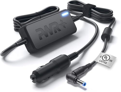 CAR Charger 90W 65W 45W for HP-Envy-Pavilion Touchsmart-Sleekbook 15 17 M6 M7 Series; Hp Spectre X360, Pro G2; Pavilion EliteBook DC Auto Adapter Laptop Power Cord Extra Long 10 Ft UL Listed