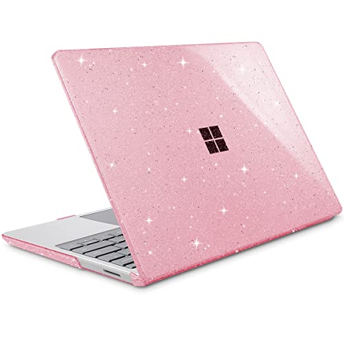 Mektron Glitter 2023 Microsoft Surface Laptop GO 3 Case 12.4" Compatible with Go 2/1 Laptop Cover 2022-2020 Releases Model 1943/2013 Plastic Hard Shell Case with Screen Protector, Sparkle Pink - color: Sparkle Pink