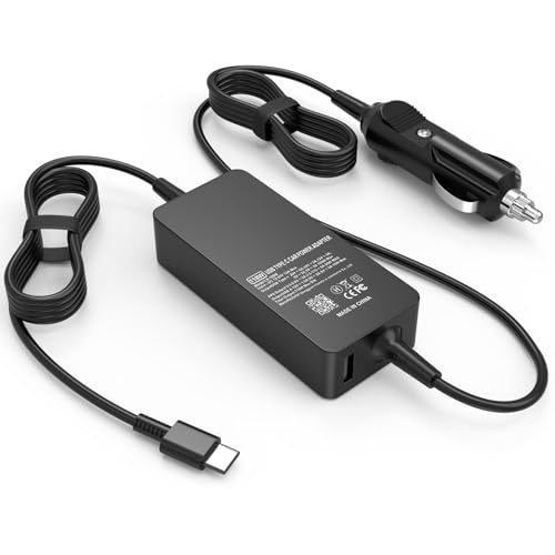 100W USB C Laptop Car Charger Compatible with Dell | for Latitude/XPS/Pro 16 14 13 plus/Pro Max, for Precision/Chromebook/Inspiron/Vostro, Type C Travel Power Cord Ac Adapter