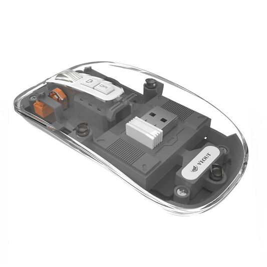 Veout Wireless Bluetooth Mouse, Portable Silent Click Rechargeable Mouse with USB Receiver, 3-Level DPI, Compatible with Laptop, PC, Mac, Tablet, Phone - color: Mouse-Black