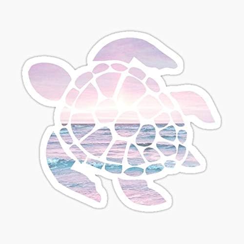 STICKY DUDE Sea Turtle Sticker Reflective Vinyl Waterproof 5 inches, Yeti Cup Cooler Box Decal Car Laptop Wall Window Bumper (Reflective, Pink) - color: Pink, style: Reflective