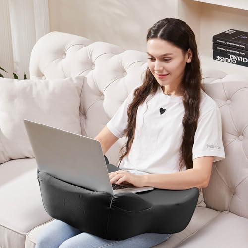cooloo8 Lap Desk, Reading Pillow, Laptop Pillow for Lap, Portlands Portable Desk Pad for Bed, Couch, Car (Black)
