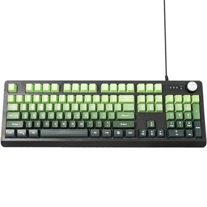 Wired RGB Gaming Membrance Keyboard. 100 Percent Mini Creamy LED Computer Keyboard .Small Ergonomic Clicky Teclado with ABS Backlit Unreplaceable Keycaps. for PC Laptop MAC Gamer. (Green) - color: Green