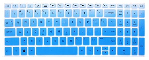 Silicone Keyboard Skin Compatible for 15.6" HP Pavilion x360 15-br075nr, Pavilion 15-cc 15-cb Series 15-cc010nr 15-cb010nr, HP Envy x360 15m-bp 15m-bq Series, HP Envy 17.3" 17m-ae011dx (Ombre Blue) - color: Ombre Blue