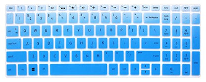 Silicone Keyboard Skin Compatible for 15.6" HP Pavilion x360 15-br075nr, Pavilion 15-cc 15-cb Series 15-cc010nr 15-cb010nr, HP Envy x360 15m-bp 15m-bq Series, HP Envy 17.3" 17m-ae011dx (Ombre Blue) - color: Ombre Blue