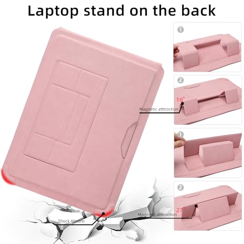14 Inch Multifunctional Laptop Sleeve Case with Stand Soft Slim Cover for MacBook Pro/Air/ThinkPad X1/Dell XPS/Lenovo Yoga/HP Pavilion/ASUS Zenbook/LG gram/Chromebook 13.5" 13.6" 14.2" 14.5" - color: Matte Pink, size: 13.5-14.5 Inch