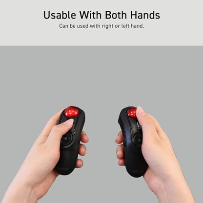 ELECOM Relacon Handheld Trackball Pointer, Ergonomic Thumb Mouse for Right or Left Hand, Bluetooth, 10 Buttons for TV, Presentation, Game, PC & MAC - style: Bluetooth
