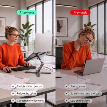 Model-X 3.0 Laptop Stand, Ladjustable Laptop Stand Desk, Ergonomic Laptop Stand Desk，360 Rotating Laptop Riser