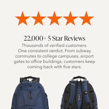 SWISSGEAR 1900 ScanSmart Laptop Backpack, Fits Most 17-Inch Laptops, TSA-Friendly Lay-Flat Design, RFID Protection, and Tablet Pocket, Black, 31L, 18.5-Inch - color: Navy Ballistic