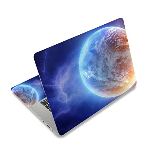 Laptop Skin Sticker,13.3 14 15 15.4 15.6 inch Laptop Skins,Universal Vinyl Decal,Dustproof Scratch Resistant Reusable Cover Protector with Free 2 Wrist Pads (Earth) - color: Earth
