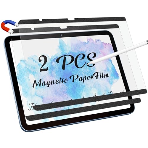 Peslv 2 Pack Magnetic Paperfilm for iPad 10th 2022 10.9" & iPad 11th A16 2025 11", Feel Like Writing Drawing On Paper, Matte Removable Anti Glare Fingerprint Screen Protector Blue Light Filter - size: iPad 10th & 11th
