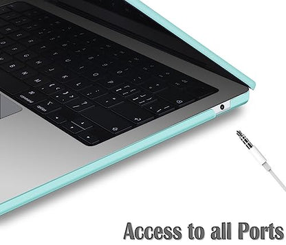 UESWILL Case for MacBook Air (15 inch, M2 M3 M4 M5, 2023 2024 2025 2026) Model A3448 A3241 A3114 A2941, Matte Hard Shell Cover + Microfiber Cloth, Green - color: Green, size: MacBook Air 15" (M2 M3 M4 M5)