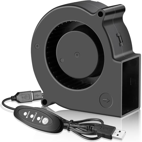 GDSTIME 75mm X 30mm USB Blower Fan with 3 Speeds Control, 5V Powered DC Brushless Turbine Turbo Cooling Fan - size: 75mm x 30mm