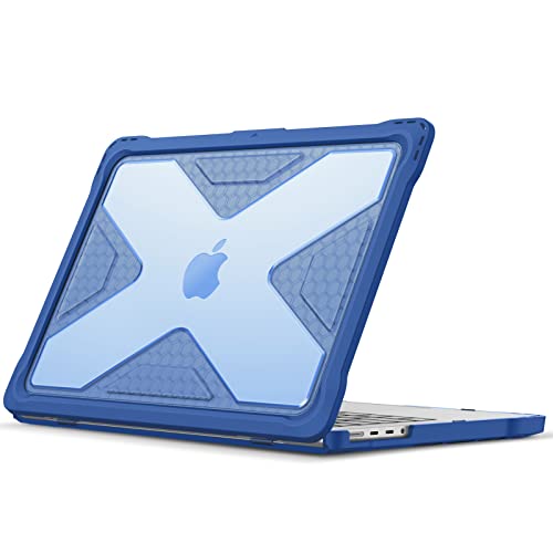 Fintie Case for MacBook Pro 14 Inch A3426 A3427 A3434 A3401 A3185 A3112 A2992 A2918 A2779 A2442 with M5 M4 M3 M2 M1 Chip (2021-2026) - Heavy Duty Rugged Hard Shell Cover, Blue - color: Blue