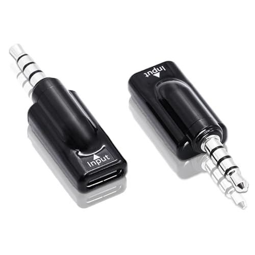 Poyiccot USB C to 3.5mm AUX Audio Adapter 2 Pack, USB-C Female to 3.5mm Male Adapter, Type C to AUX Jack 16bit/48kHz HiFi Stereo DAC Headphone Plug for iPhone 15, MacBook, Car Headphone, Black - style: 2 Pack Male to Female Black
