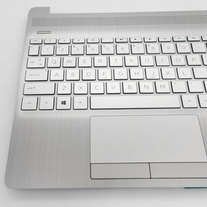 Replacement Upper Case Palmrest for HP 15T-DW 15-DW 15S-DU 15-DW0081WM 15-DW1081WM 15-DW1083WM 15-DW0083WM Series Laptop Top Cove Non-Backlit Keyboard Assembly L52023-001 AP2H8000510 Sliver - color: Silver