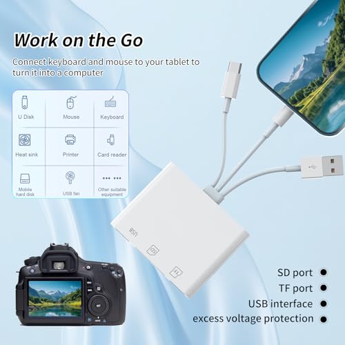 SD Card Reader for iPhone Sd Card Reader,USB-C&USB-A 3 in 3 Memory Card Reader, USB Sd Card Reader for iPhone 16/15/14/13, Ipad, Pc, Android, USB Support Sd/Xd/Ms/Tf Digital Camera Adapter. - size: 3IN3 SD Card Reader