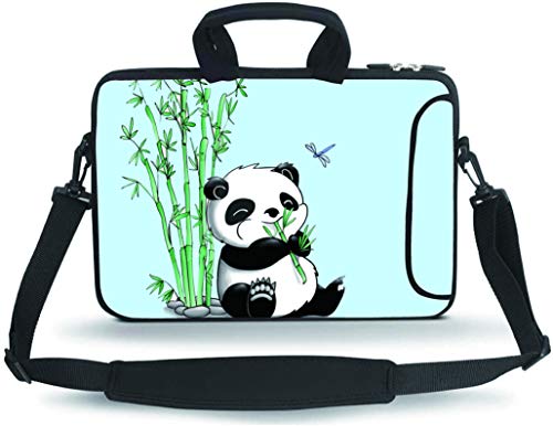 11 11.6 12 12.5 13 inches Case Laptop/Chromebook/Ultrabook/Notebook PC Messenger Bag Tablet Travel Case Neoprene Handle Sleeve with Shoulder Strap(Panda) - color: Panda, size: 11-13.3 inch