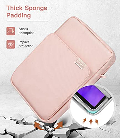 MoKo 9-11 Inch Tablet Sleeve Bag Handle Carrying Case with Shoulder Strap | Fits iPad Pro 11-inch M4, iPad Air 11-inch M2, iPad 10th 10.9, iPad 9/8/7th 10.2 and Tab S8/S9 11, Pink - color: Pink, size: 9-11 inch