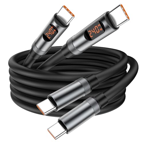 USB C to USB C Cable, [4ft,2-Pack] 240W Fast Charging Cord with LED Display | Type C to Type C High Speed Wire for iPhone 17 16 15 Pro Max,MacBook Air/Pro,iPad,Galaxy,Pixel,LG,Steam Deck,Switch - size: 4ft