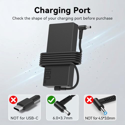 180W Charger for Asus ROG Zephyrus G14 GA401 G15 GA502,TUF F15 F17 A15 A17 | for G14 G15 GA401 GA502,TUF F15 F17 A15 A17 FX506 FX505 FA506 FA706,ROG Strix G G531 G731 GL531 GL504GM-Charger ø 6.0mm - color: Black2