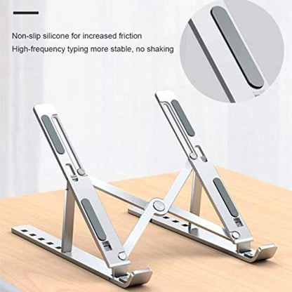 BoxWave Stand and Mount Compatible with Lenovo ThinkPad X1 Carbon Gen 8 (14in) - Compact QuickSwitch Stand, Portable Multi Angle Viewing Foldable Riser - Metallic Silver
