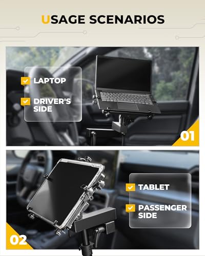 Truck Laptop Mount Fit for 2024 2025 2026 Toyota Tacoma Computer Mount Stand Holder Desk Tablet Holder Accessories, for Passenger Seat Fit Laptop Up to 17"