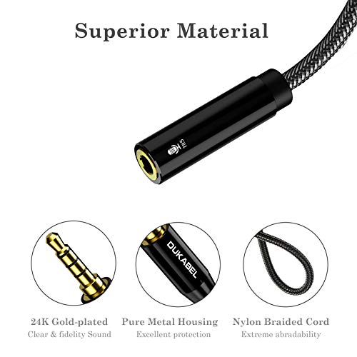 TRS to TRRS Adapter, 3.5mm Microphone Adapter - 30CM | TRS Female to TRRS Male, Microphone Adapter for iPhone and Android Smartphones and Tablets, ONLY for Microphone input - size: TRS Female to TRRS Male