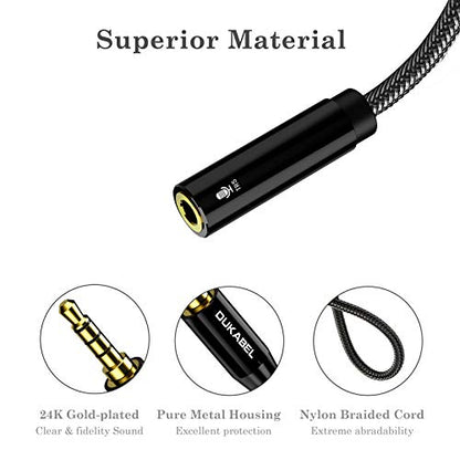 TRS to TRRS Adapter, 3.5mm Microphone Adapter - 30CM | TRS Female to TRRS Male, Microphone Adapter for iPhone and Android Smartphones and Tablets, ONLY for Microphone input - size: TRS Female to TRRS Male