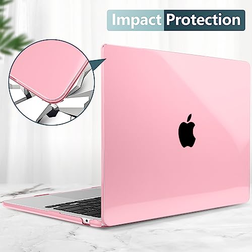 for MacBook Air 15 Inch Case M5 M4 M3 M2 (2026-2023) A3448 A3241 A3114 A2941, Protective Hard Shell Cover Compatible with Touch ID & Liquid Retina Display - Crystal Pink - color: Crystal Pink