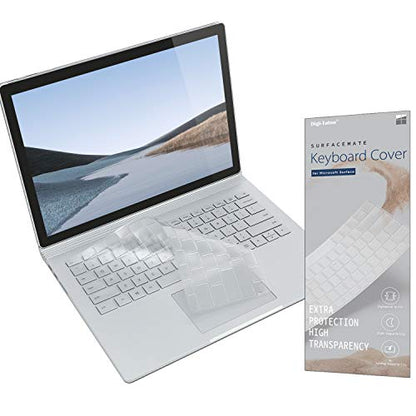 SurfaceMate Keyboard Cover Protector Skin for Microsoft Surface Book 3/ Book 2/ Laptop 2 13.5''/15'' 2020/2017/2018 Release, Premium Ultra Thin 0.18mm, High Transparency, US Keyboard Layout - size: Book 3/Book 2/Laptop 2