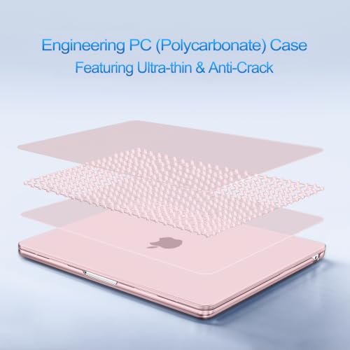 MOSISO Compatible with MacBook Air 15 inch Case M5 M4 M3 M2 2026 2025-2023 | Model A3448 A3241 A3114 A2941, Scratch-Resistant Ultra-Thin Protective Hard Shell Case Cover, Rose Pink - color: Rose Pink