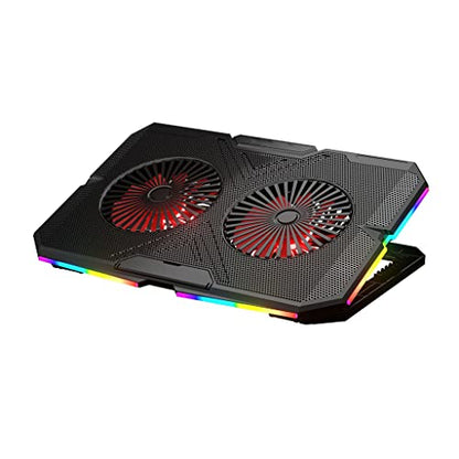 Gaming Laptop Cooler Turbo Fan 7 Heights Notebook Cooling Base 2 USB Port Fits 11-18 Inches Turbo Fan