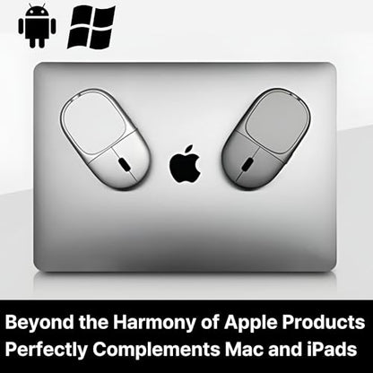 Magnito – Magnetic Wireless Bluetooth Mouse for MacBook, iPad, Laptop, Windows, Chrome OS, Linux – Compact & Portable, Slim, Lightweight, Quiet Clicks – The Best Travel Mouse (Silver) - color: Silver