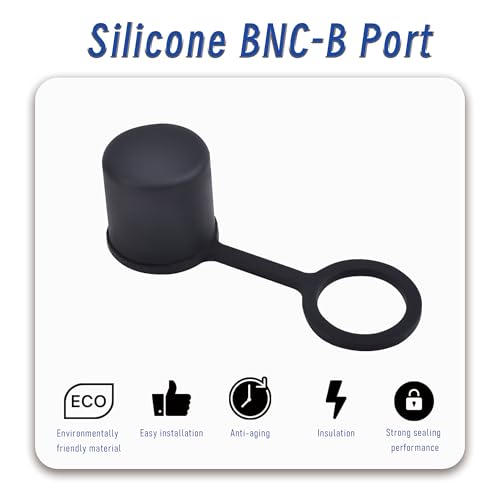 10 PCS BNC-B Port Anti-dust Plugs, Silicone Covers Caps Stoppers, Port Protector for Laptop, Phone, ID; 0.35" - size: BNC-B/Black/10 PCS