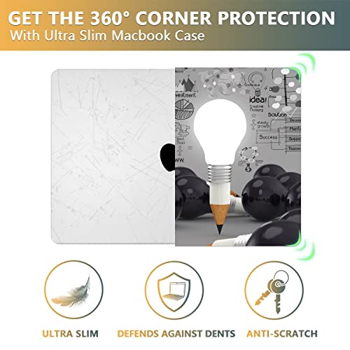 CISSOOK Case for MacBook Pro 14 inch M5 M4 M3 M2 M1 2026-2021 | A3434 A3427 A3426 A3112 A3185 A3401 A2918 A2992 A2779, 5in1 Set Ultra-Thin Hard Shell Case Keyboard Cover, Creative Bulb - color: 14inch-Creative Bulb
