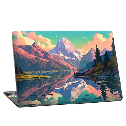 Universal Laptop Skin Sticker with 2 Wrist Pad Skins, Waterproof Scratch Resistant Vinyl Laptop Cover Decal, Cut to Fit for 11–15.6 Inch MacBook HP Dell Lenovo, Landscape - color: Landscape